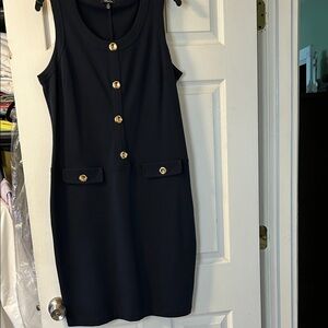 Rafaella navy blue Dress with Gold Buttons